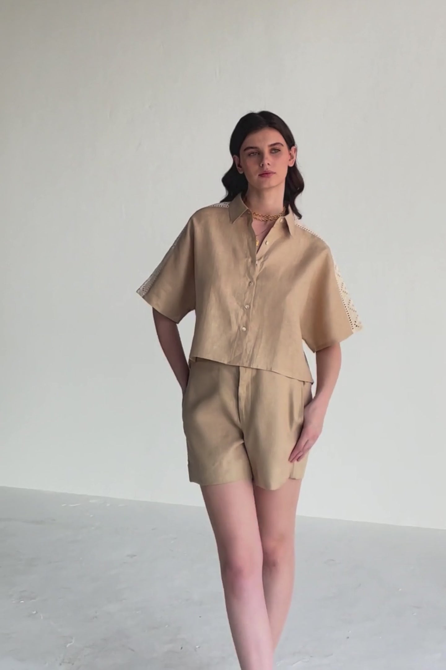 Boxy Shirt with Lace