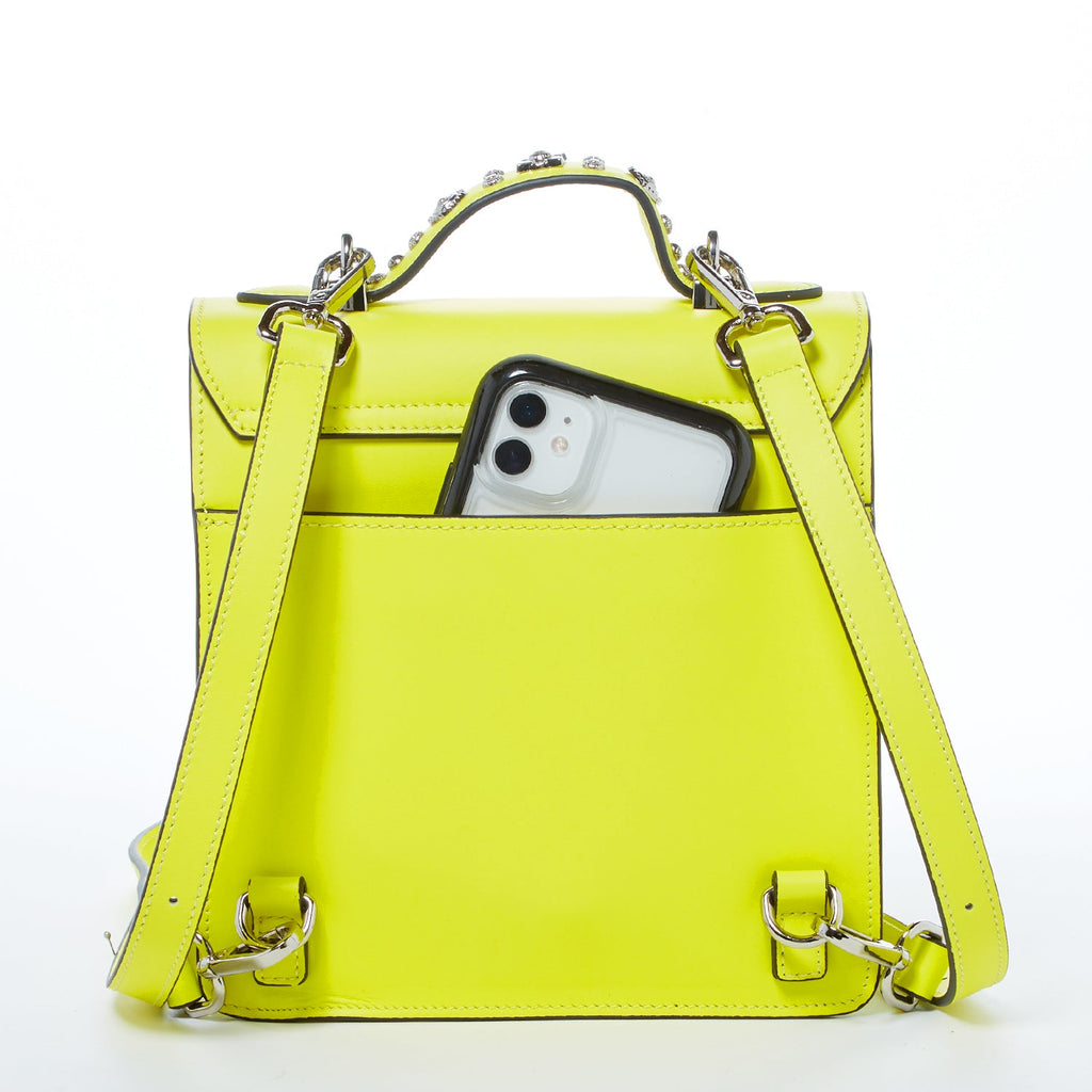 SUSU Convertible Leather Backpack Purse Yellow Crossbody Bag  Women's Handbag