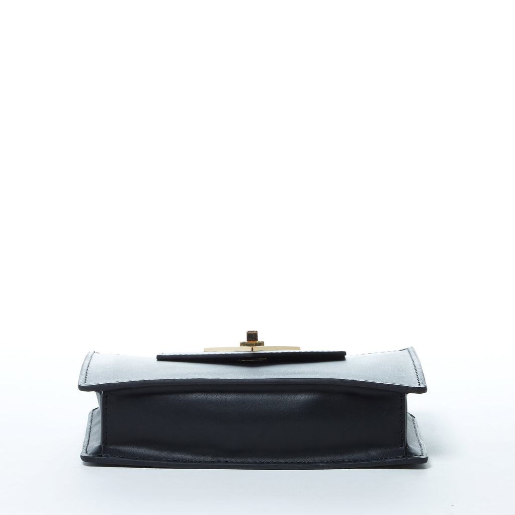 SUSU Mini Crossbody Bag Black Leather Purse Wristlet Women's Handbag