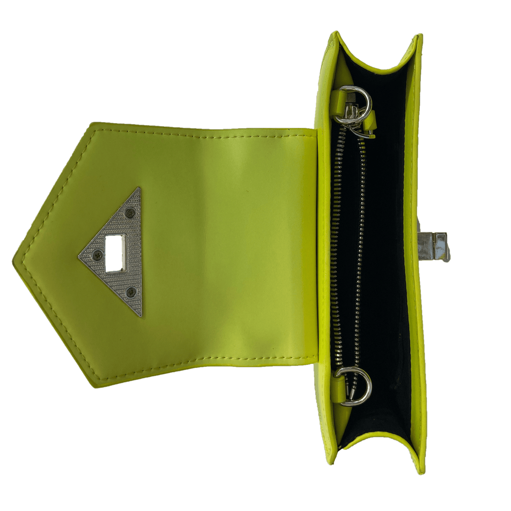 SUSU Bright Yellow Mini Crossbody Purse Chain Strap Leather Wristlet Women's Handbag - Clairellas