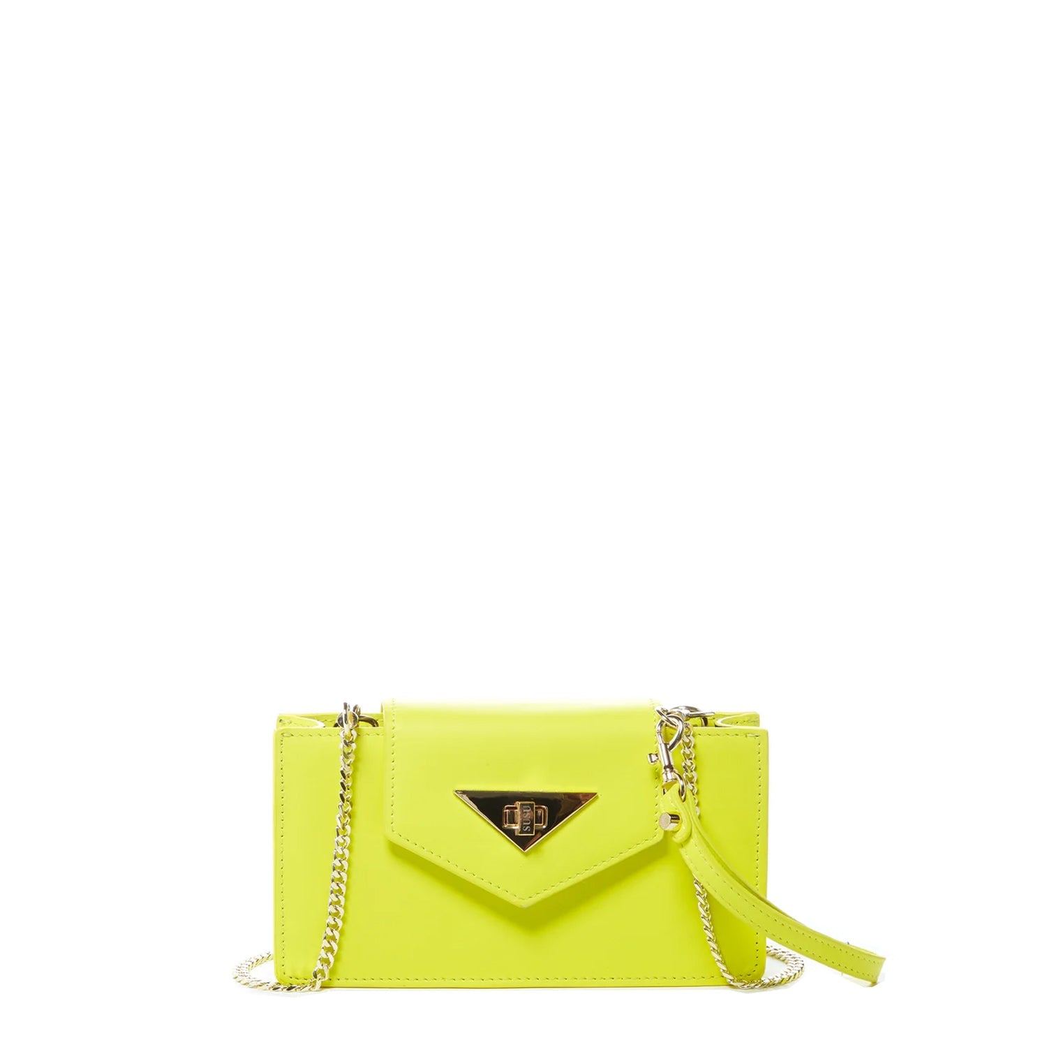 SUSU Bright Yellow Mini Crossbody Purse Chain Strap Leather Wristlet Women's Handbag - Clairellas