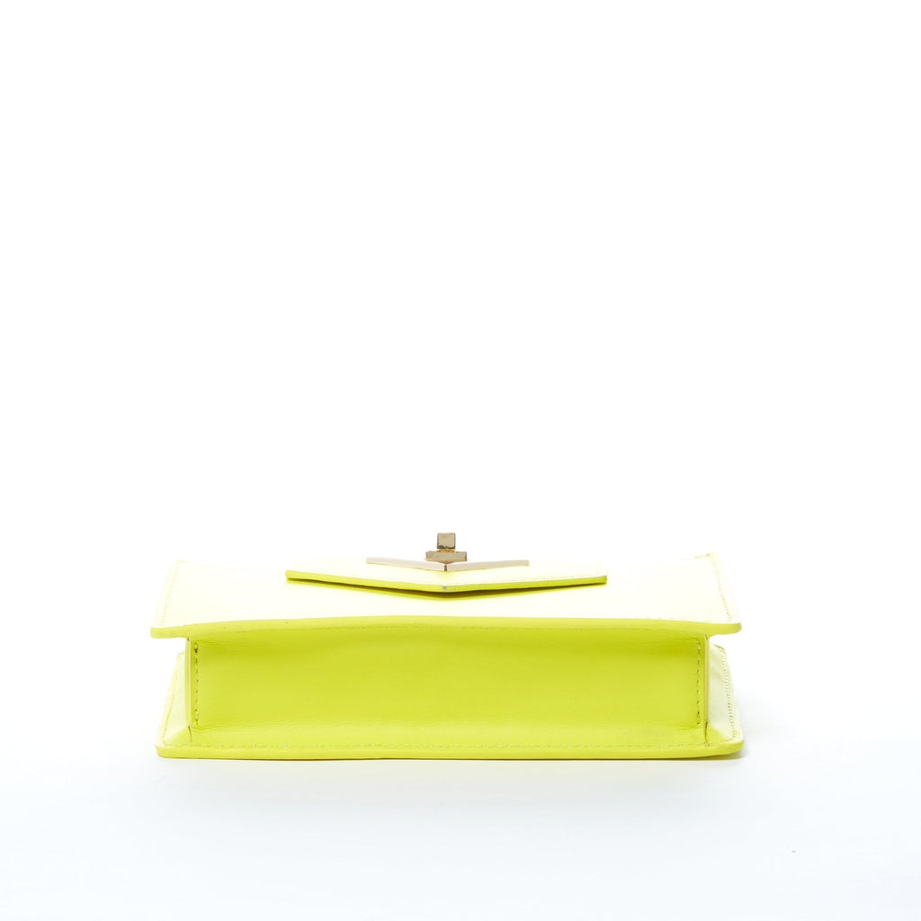 SUSU Bright Yellow Mini Crossbody Purse Chain Strap Leather Wristlet Women's Handbag - Clairellas
