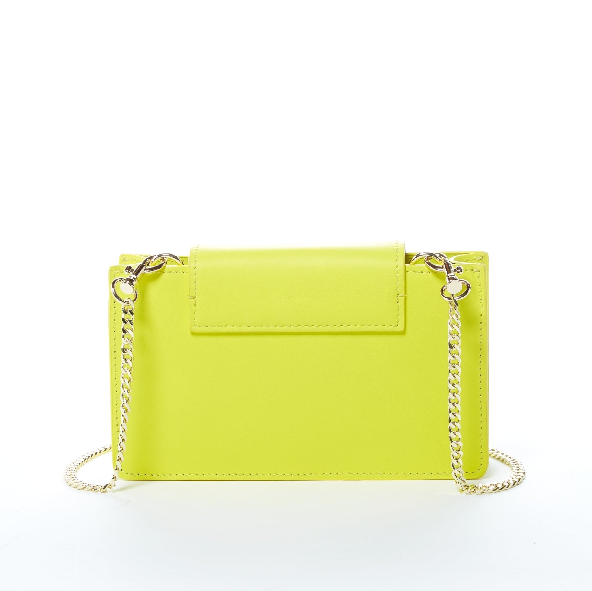 SUSU Bright Yellow Mini Crossbody Purse Chain Strap Leather Wristlet Women's Handbag - Clairellas