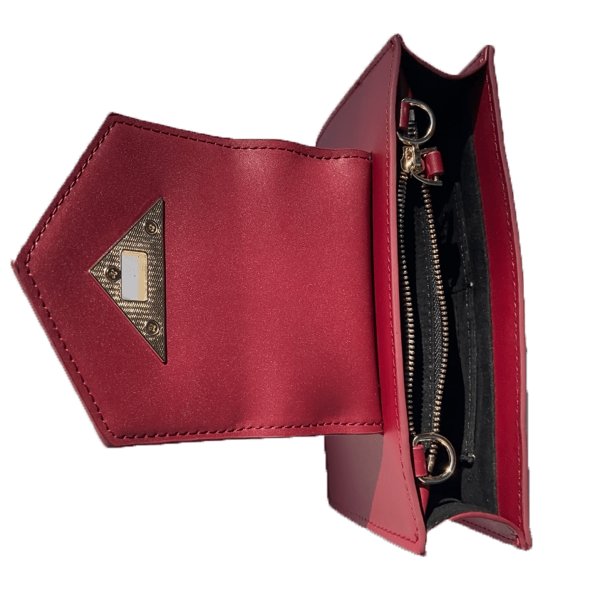 SUSU Mini Crossbody Bag Small Leather Burgundy Purse Wristlet Women's Handbag - Clairellas