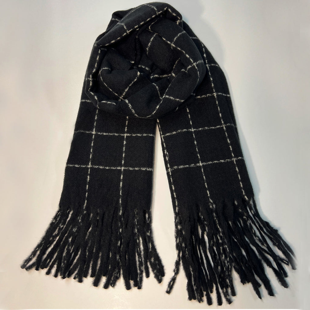 Black Plaid Scarf - Clairellas