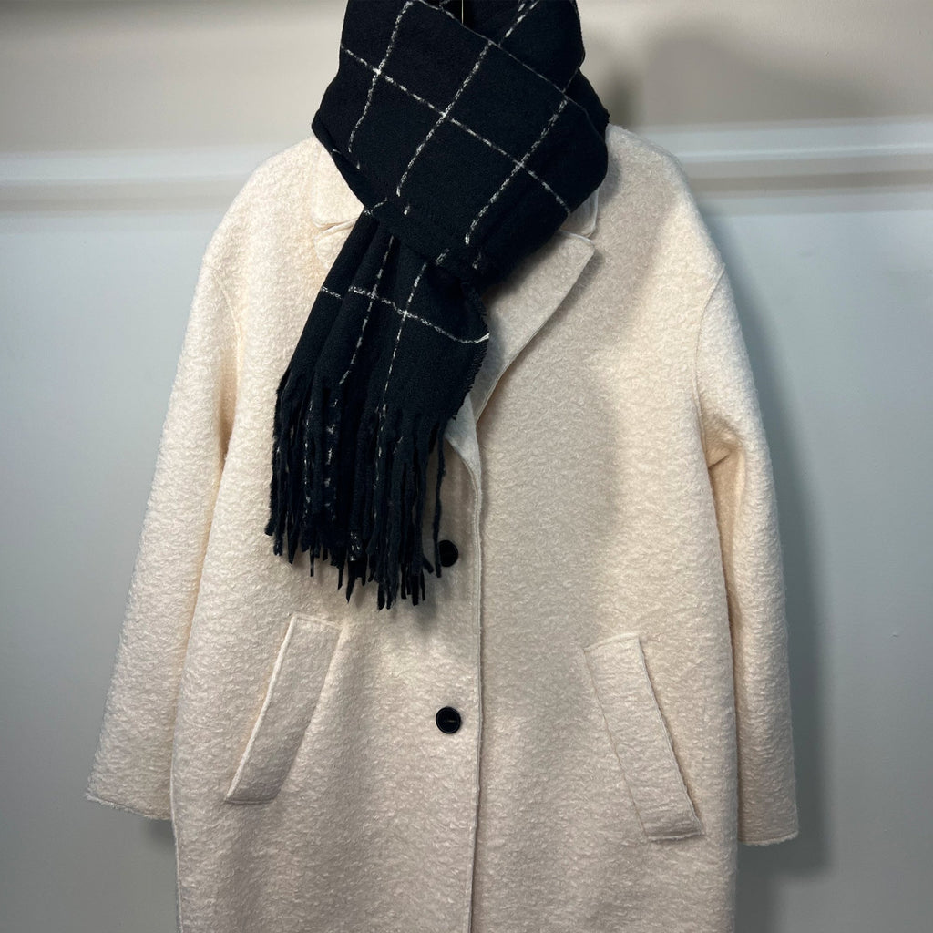 Black Plaid Scarf - Clairellas