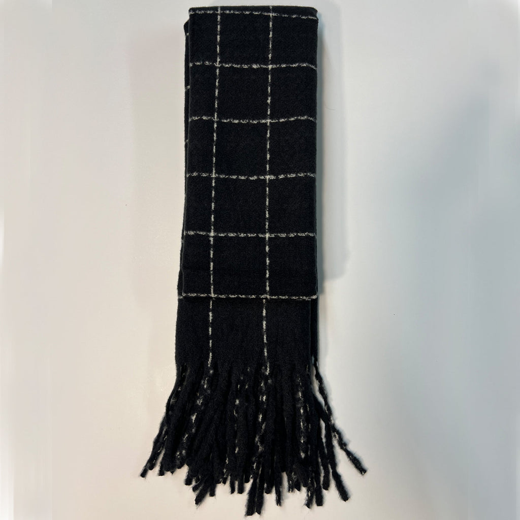 Black Plaid Scarf - Clairellas