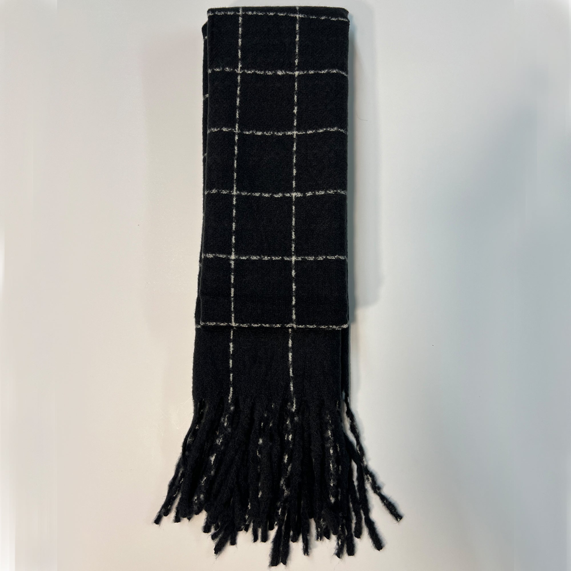 Black Plaid Scarf - Clairellas