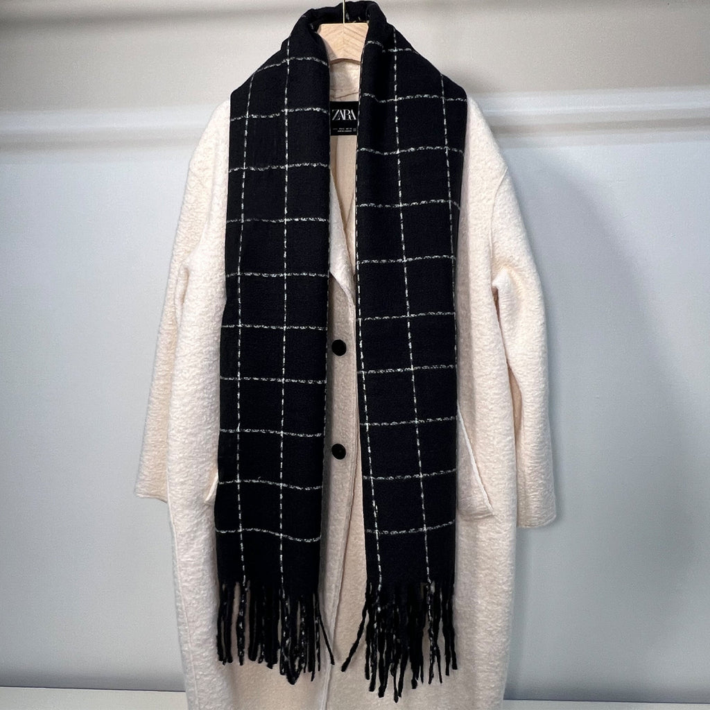 Black Plaid Scarf - Clairellas