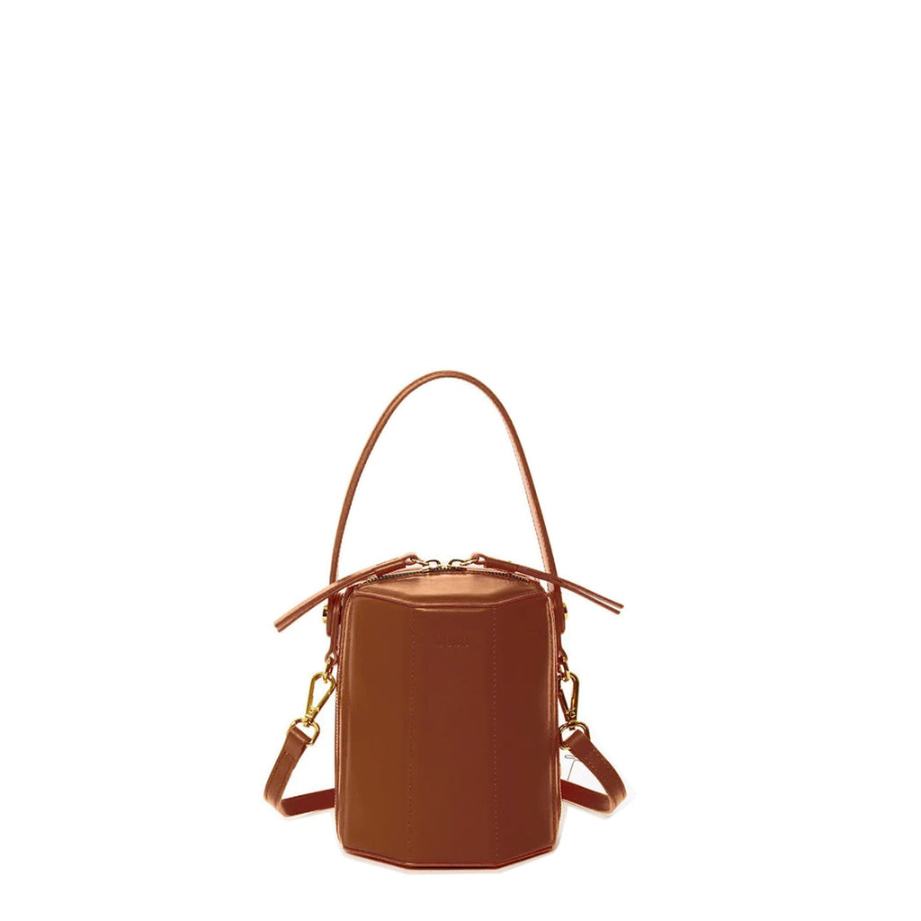 SUSU Brown Leather Bucket Bag Small Crossbody Purse Women's Handbag - Clairellas