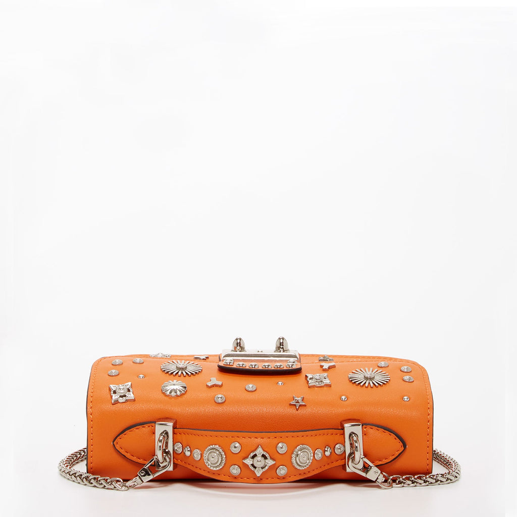 Studded Small Leather Crossbody Bag Orange Purse Cute Handbag  Women's Handbag