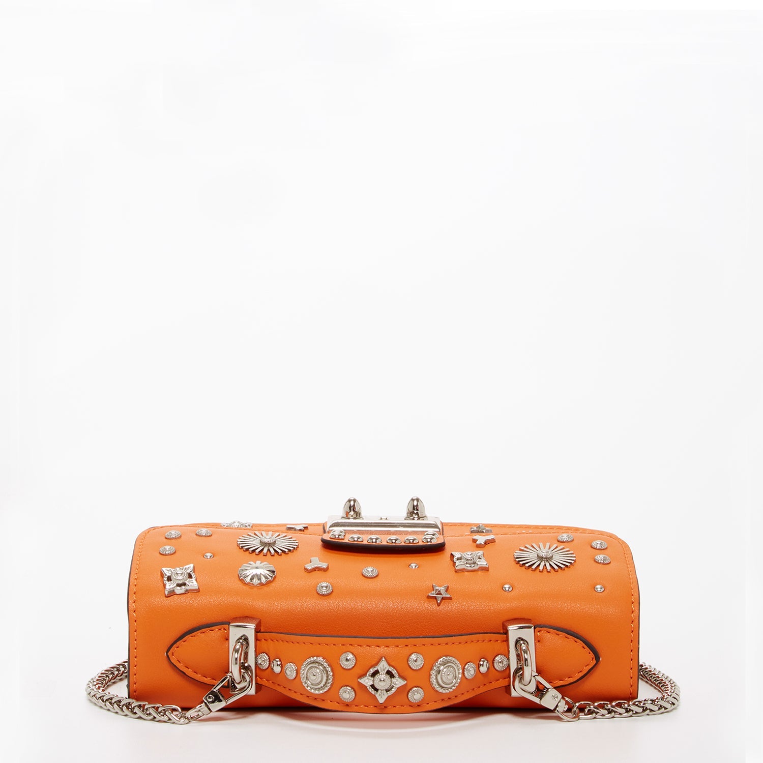 Studded Small Leather Crossbody Bag Orange Purse Cute Handbag  Women's Handbag