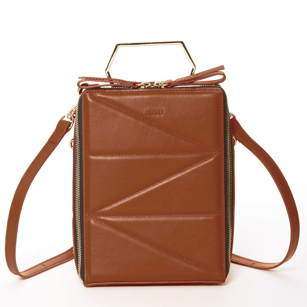 SUSU Brown Leather Backpack Purse for Women Unique Convertible Crossbody Bag