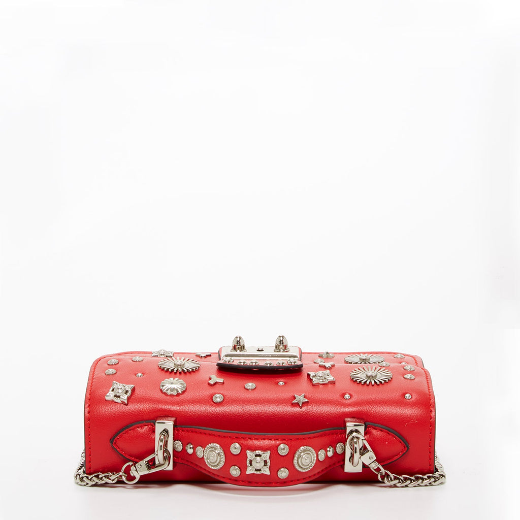 Studded Small Leather Crossbody Bag Red Purse  Women's Handbag