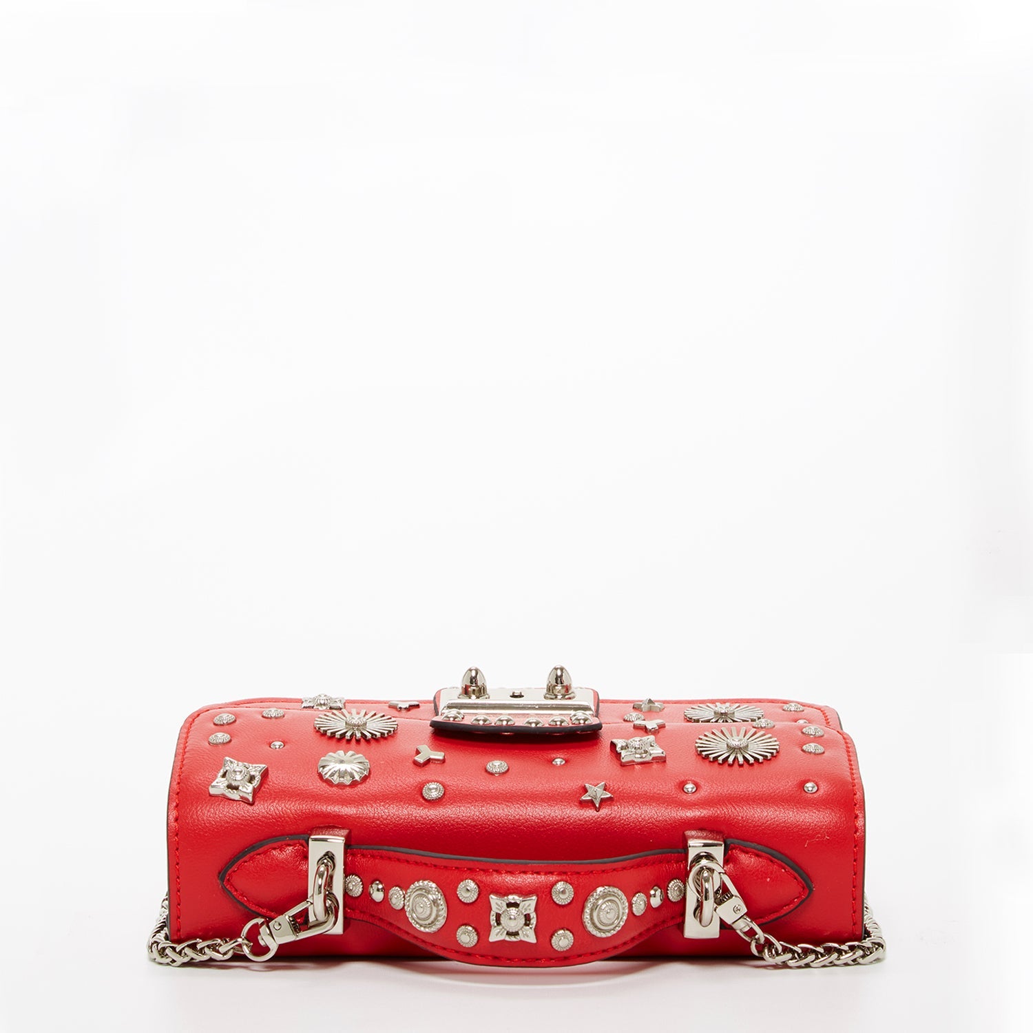 Studded Small Leather Crossbody Bag Red Purse  Women's Handbag