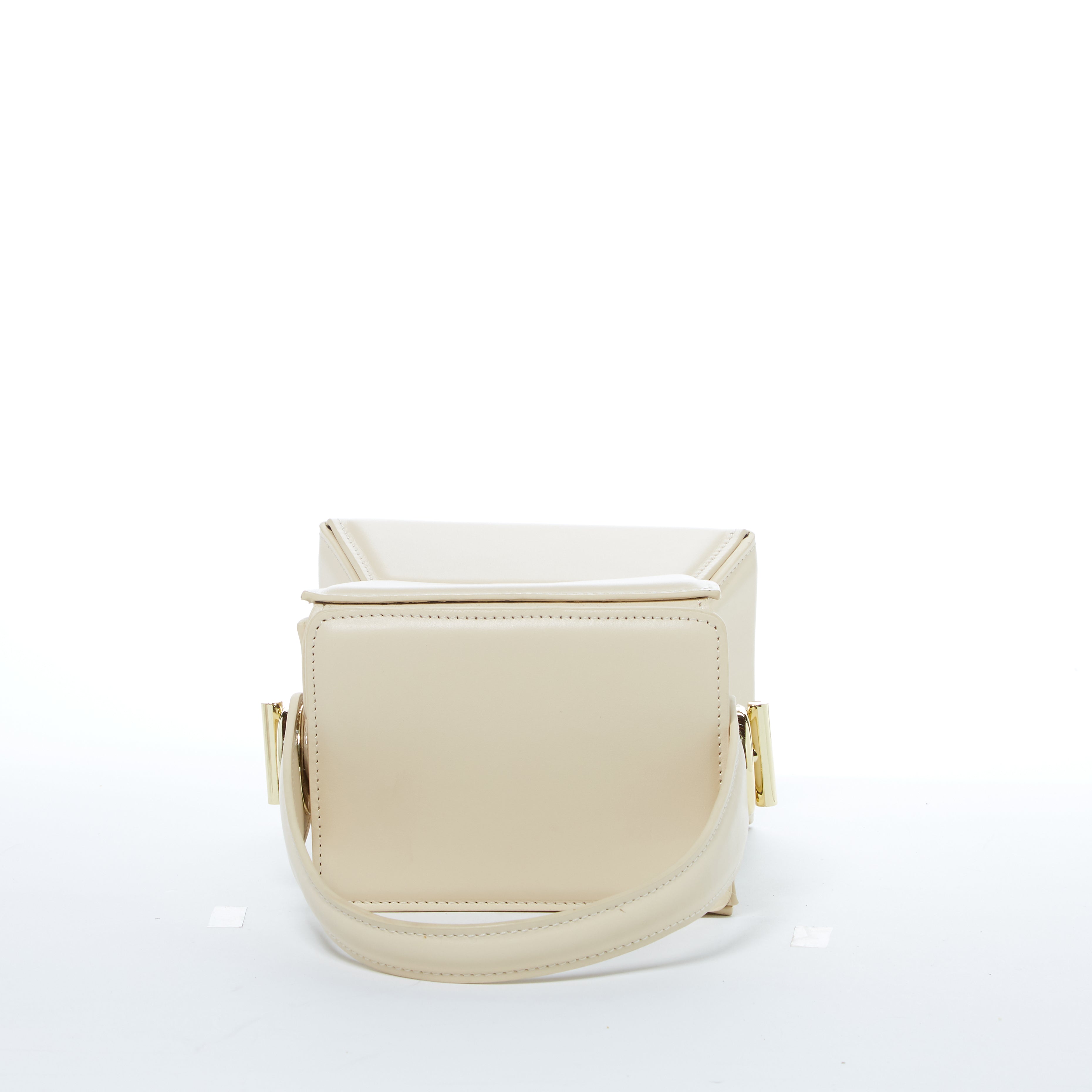 SUSU Cream Leather Bucket Bag Off White Unique Leather Crossbody Purse Women's Handbag