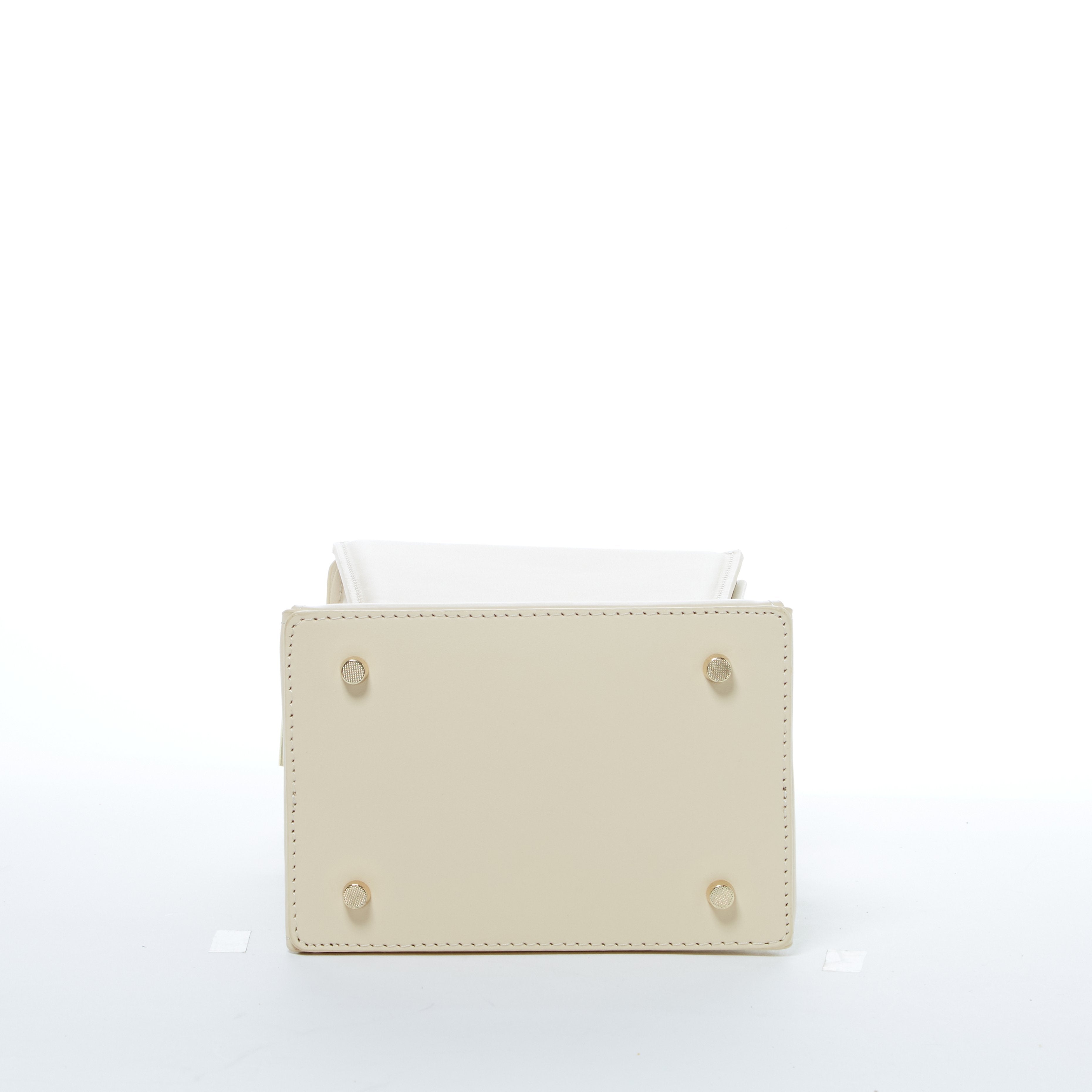 SUSU Cream Leather Bucket Bag Off White Unique Leather Crossbody Purse Women's Handbag