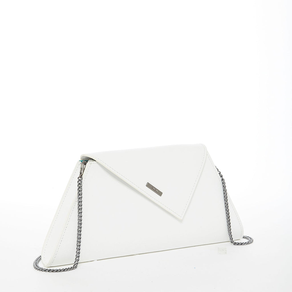 SUSU White Purse Leather Clutch Bag Crossbody Evening Purse Unique Women's Handbag - Clairellas