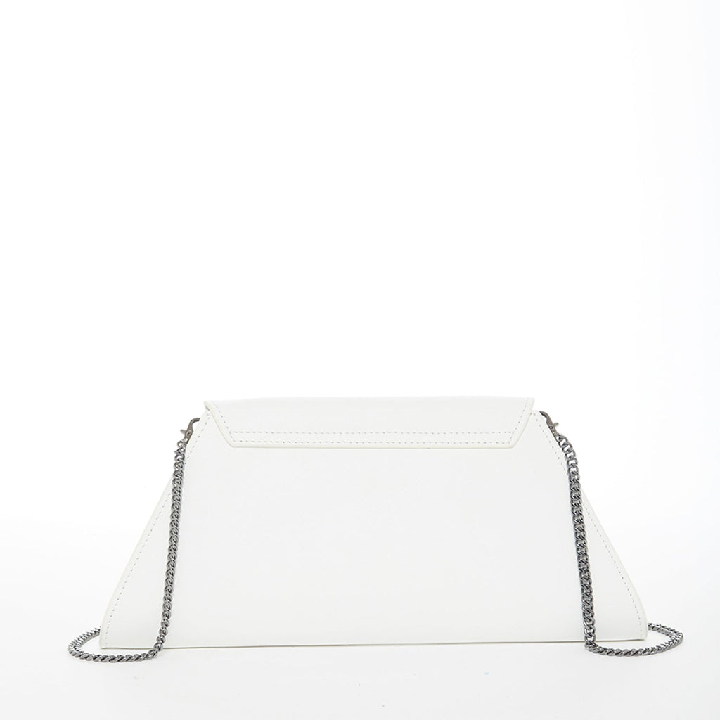 SUSU White Purse Leather Clutch Bag Crossbody Evening Purse Unique Women's Handbag - Clairellas