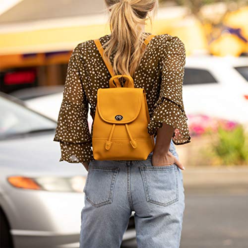 Nicole Yellow Leather Backpack